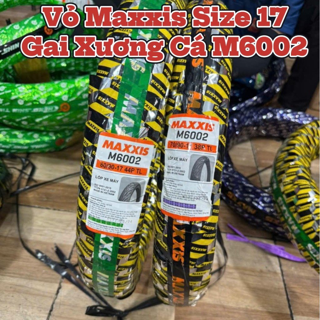 Vỏ Lốp Xe Số MAXXIS Gai Xương Cá Mã M6002 Vỏ Không Ruột Bám Đường Cực Tốt
