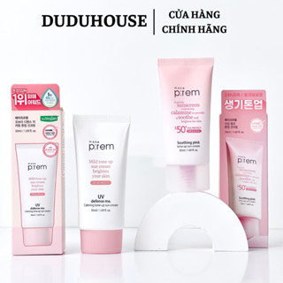 Kem Chống Nắng Vật Lý Prem Hồng Make P:rem Soothing Pink Tone Up Sun Cream SPF 50+ PA++++ 50ml