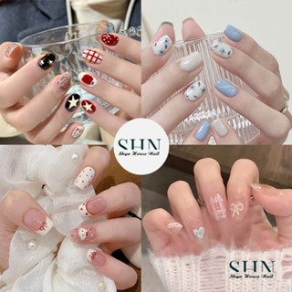  Móng tay giả ngắn vuông đơn giản nailbox ngắn đơn giản Nailbox ngắn móng tay giả ngắn đi học đi làm Nail xinh 
