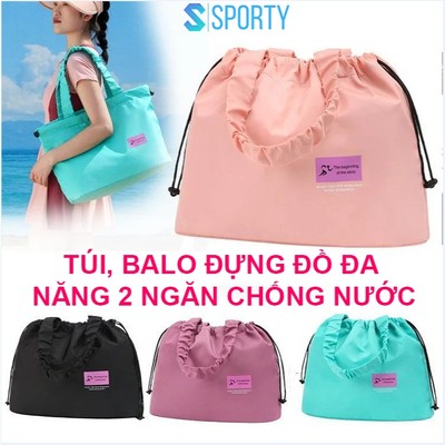 Balo du lịch, thể thao, túi dây rút đựng đồ đa năng BL7 2 ngăn chống thấm nước tuyệt đối