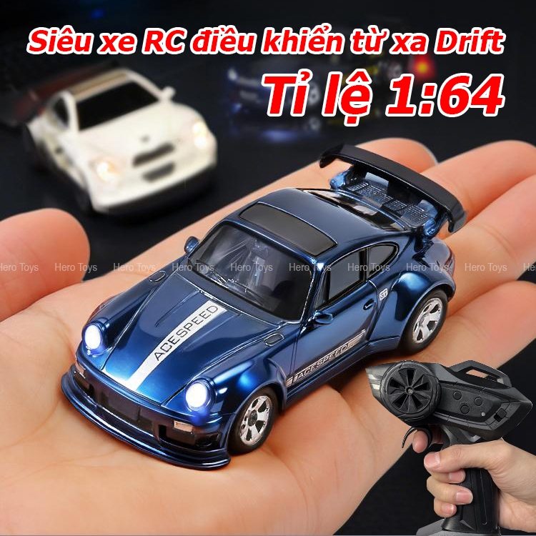Xe ô tô điều khiển từ xa Drift RC 1:64 mini
