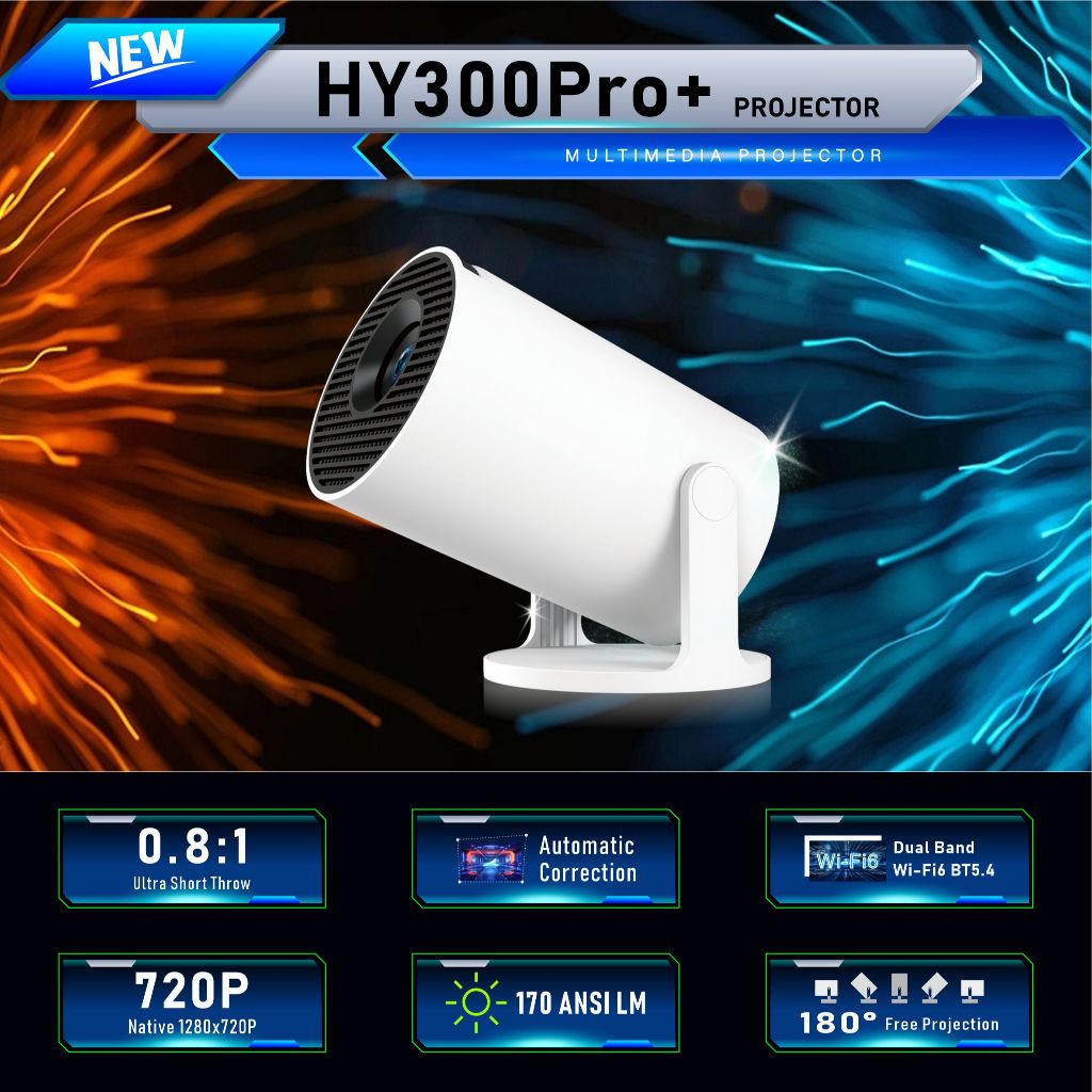 Máy chiếu mini HY300pro/300pro/320 Full HD 1080P 4K xem phim Bluetooth Kết nối điện thoại Laptop PC tích hợp sẳn loa