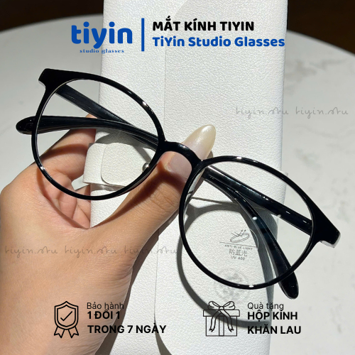 Kính cận cá tính có đủ độ -0.0 tới -4.0 cho nam nữ kiểu dáng nhựa tròn mã 8010 - JinYe