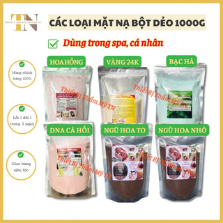   TỔNG HỢP  Các loại mặt nạ bột dẻo spa 1000g | Mặt nạ bạc hà DNA cá hồi hoa hồng vàng 24kg ngũ hoa 1kg 