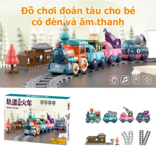 Đồ chơi tàu hỏa có đèn và nhạc kèm đường ray cao cấp giá rẻ cho bé, ô tô đồ chơi cho trẻ em BOBIKIDS TH03