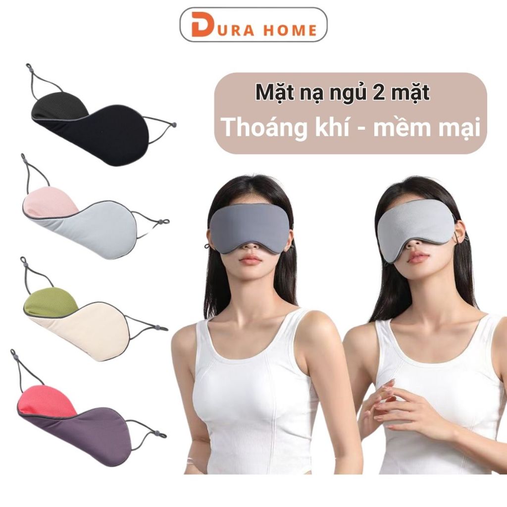 Bịt Mắt Ngủ 2 Mặt Ấm Và Mát, Che Sáng Toàn Diện, Quai Đeo Co Giãn Có Thể Điều Chỉnh DURAHOME