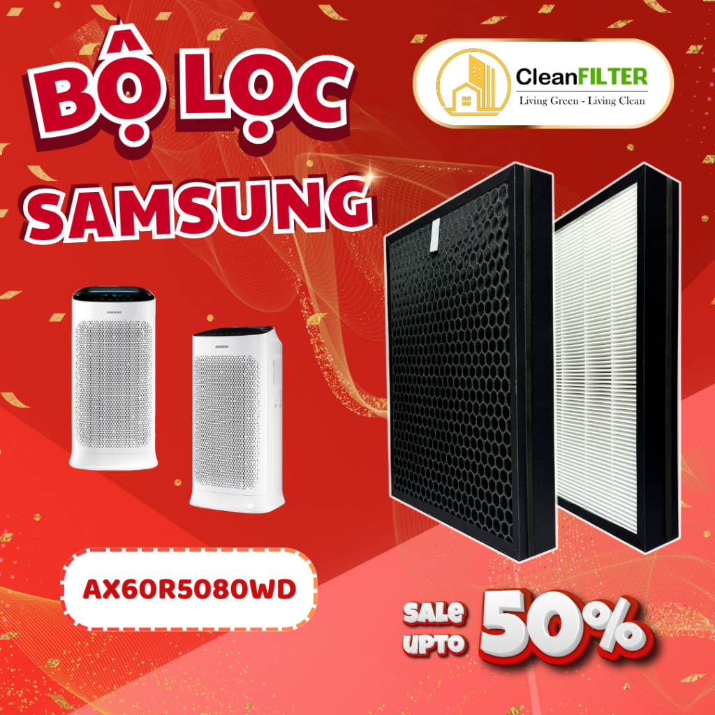 Màng lọc không khí Samsung AX60R5080WD – màng lọc kết hợp HEPA và Than hoạt tính