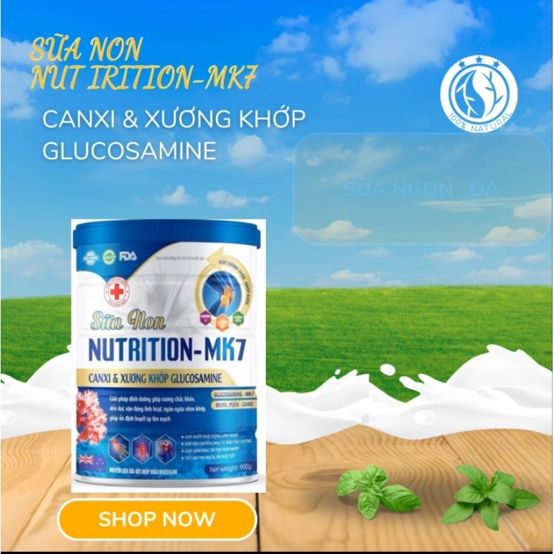 [Chính hãng tăng hộp 1500gr] Sữa non canxi nutrition MK7 900gr giúp xương chắc khoẻ