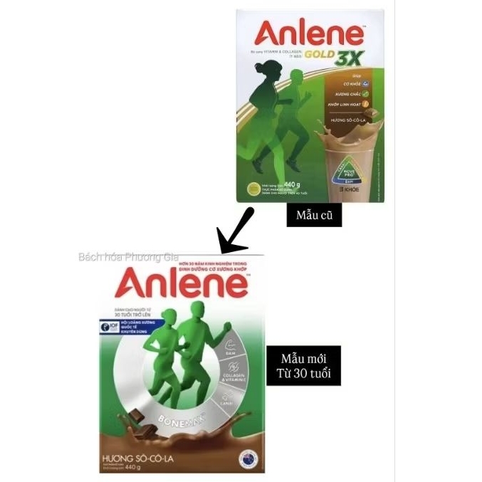 (Date mới) Sữa Anlene Gold Vị Socola 440g từ 30 tuổi