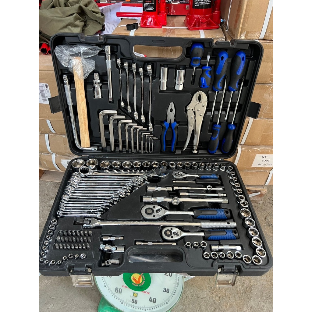 Bộ đồ nghề sửa chữa ô tô xe máy 142 chi tiết cao cấp - 3461