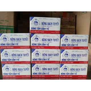 BÔNG TẨM CỒN ( HỘP 100 MIẾNG)