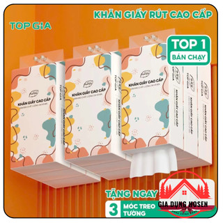  Khăn Giấy Rút TopGia 4 Lớp 1280 Tờ Bột Gỗ Nguyên Sinh Mềm Mịn An Toàn Không Hóa Chất Gia Dụng HOSEN 