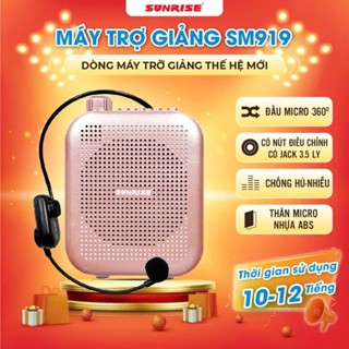 [BH 12 THÁNG]Máy trợ giảng không dây chính hãng sunrise SM-919 sóng UHF, Loa trợ kèm micro cao cấp chống hú, chống nhiễu