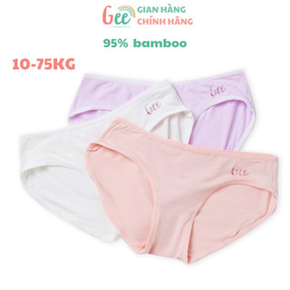 Set 3 quần lót cho bé gái Gee, quần chip tam giác sợi tre, có size cho mẹ và bé gái 10-75kg, mềm mịn, co giãn, thầm hút