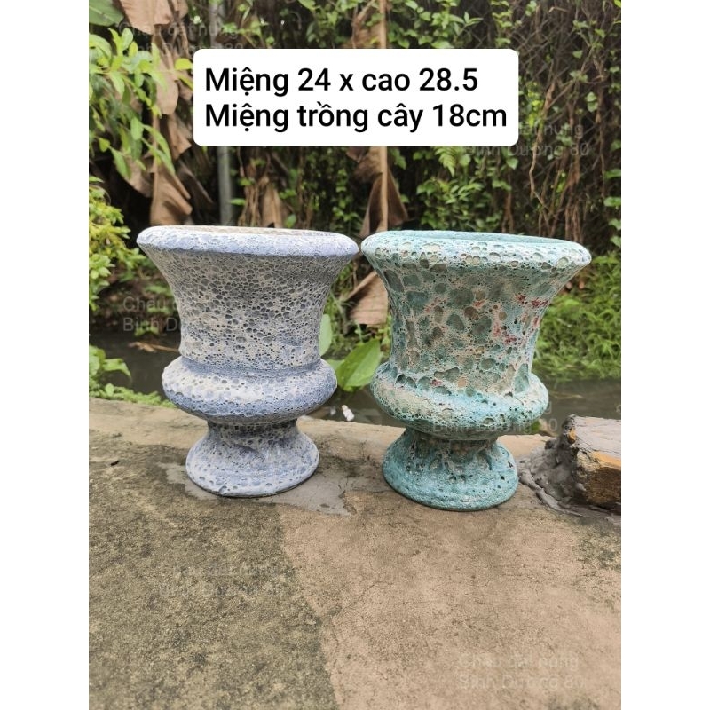 Chậu đất nung - chậu cúp men sôi