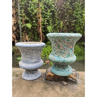 Chậu đất nung - chậu cúp men sôi