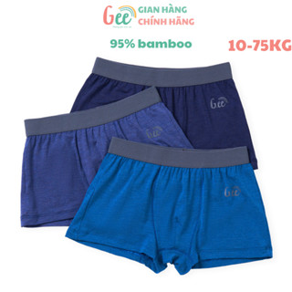Quần chip cho bé trai Gee, set 3 quần sịp nam 10-75kg, quần lót nam vải sợi tre, sợi sồi mềm mịn, thấm hút, co giãn