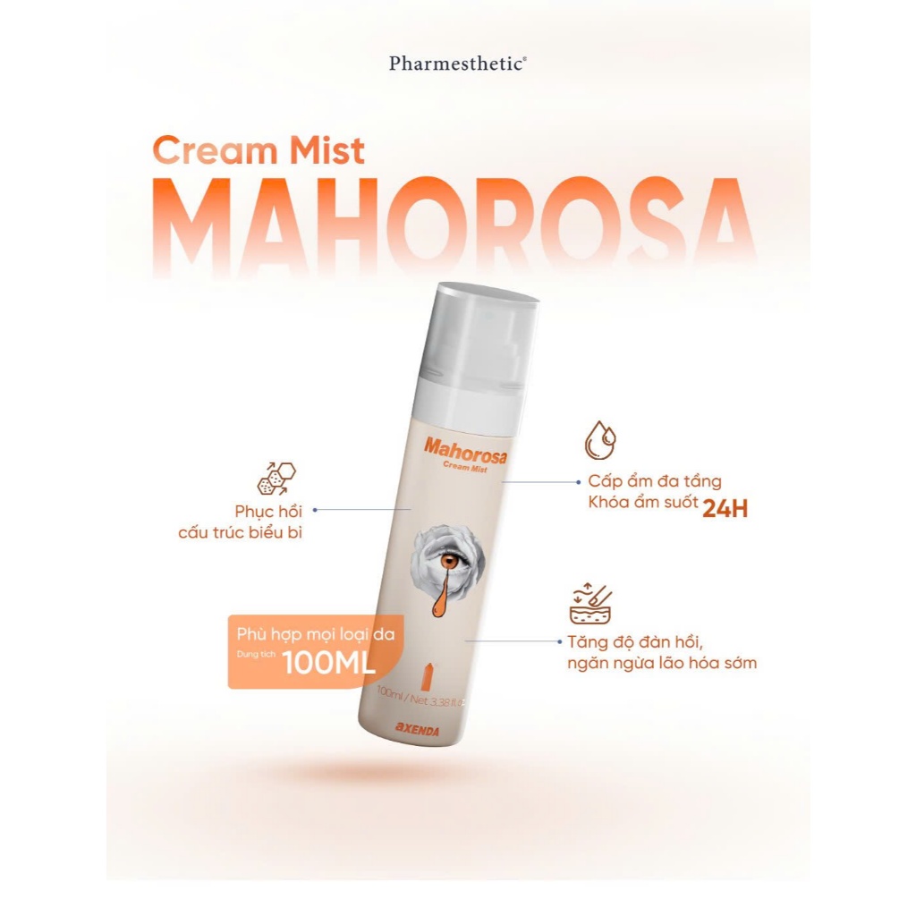 Xịt khoáng dưỡng căng bóng Mahorosa Cream Mist aXENDA 100ML Pharmesthetic