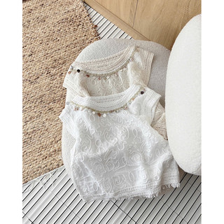 Áo len móc chocker cổ đi biển