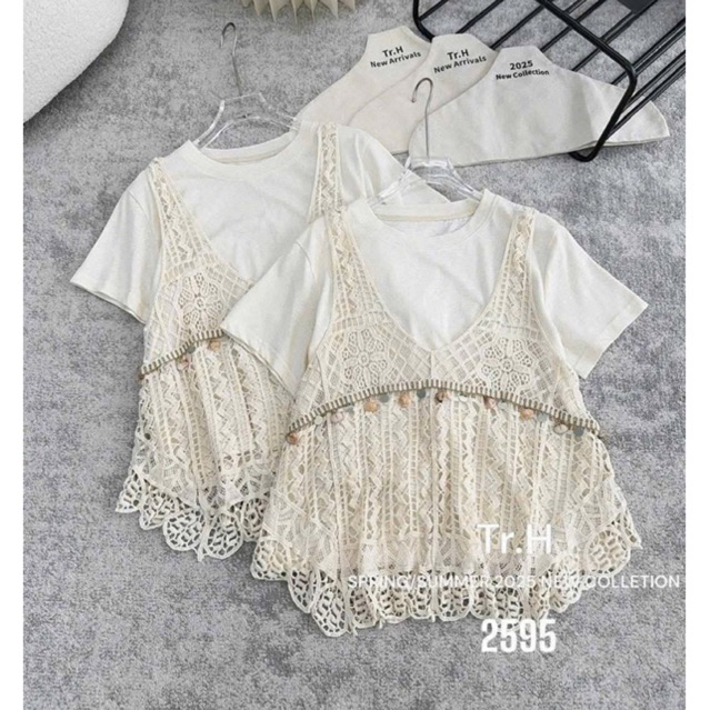 Áo len móc chocker cổ đi biển