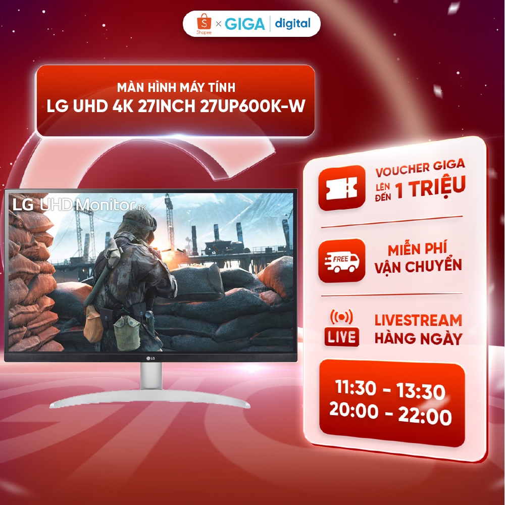 Màn hình máy tính LG UHD 4K 27" IPS VESA Display HDR™ 400 27UP600K-W - Chính Hãng