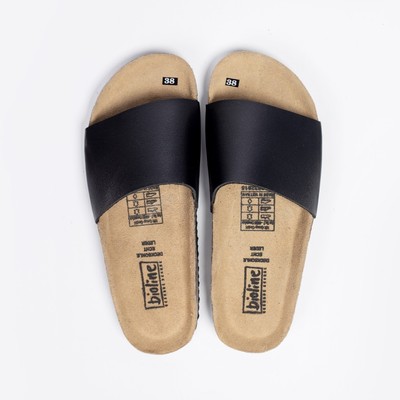 Dép công sở Birken Đế Trấu BIOLINE Official Unisex Nam nữ Quai Nguyên Tấm Da PU - PU05