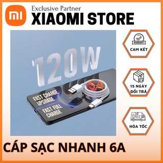  Cáp Sạc Nhanh 120w 6A  67w 55w 33w Mi Turbo Cho Xiaomi Dây Sạc Nhanh Xiaomi 120W Hiển Thị 67wMax,120WMax BH6th 