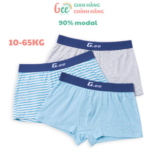 Quần lót đùi bé trai Gee, set 3 chip đùi nam XANH DƯƠNG, vải gỗ sồi mềm mịn mát, thấm hút, kháng khuẩn, khử mùi - S5