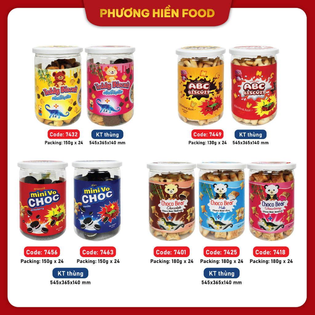 [Vfoods] Bánh quy gấu hiệu Vfood hũ cao các vị