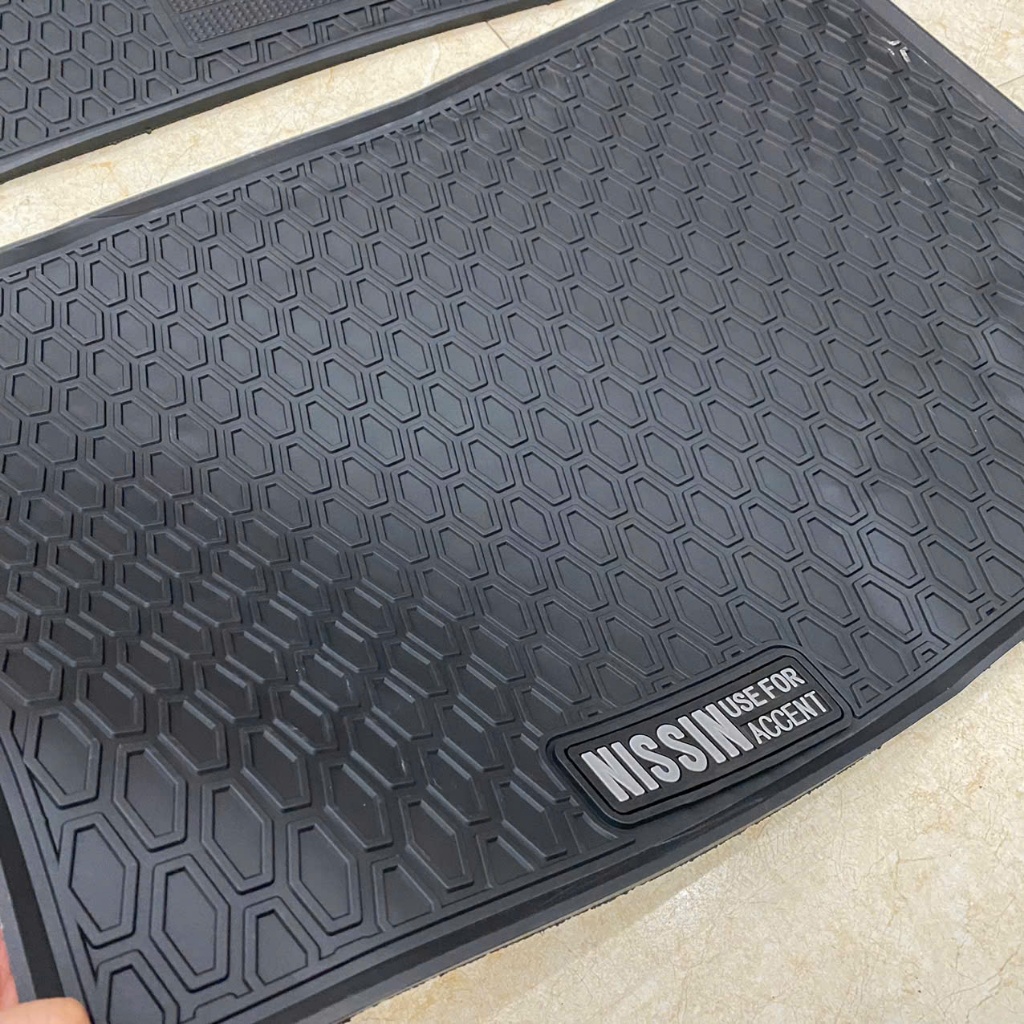 Thảm lót sàn xe Accent 2024 2025, chất liệu cao su đúc không mùi hàng Nissin - 3 PCS