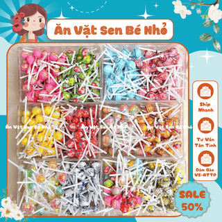  Combo 50 cây kẹo mút mini mix các vị trái cây cho bé đồ ăn vặt Ăn Vặt Sen Bé Nhỏ 