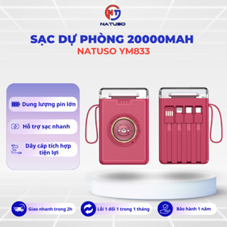 Pin Sạc dung lượng 20000mah 10000mah sạc nhanh mini sạc nhiều điện thoại - Natuso YM833