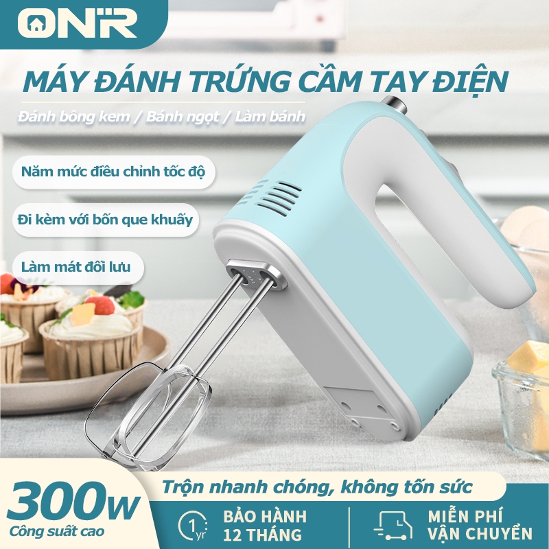 [CÓ VIDEO][SIÊU MẠNH] Máy Đánh Trứng Cầm Tay 5 Tốc Độ Công Suất 300W，Inox cao cấp，Lau chùi tiện lợi