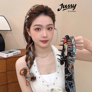 Băng Đô Cài Tóc 2In1 Kèm Khăn Lụa Dài Buộc Tóc Đa Năng JBD07 Jussy Official Bờm Tóc Vải Lụa Mềm Họa Tiết Hoa Xinh Xắn