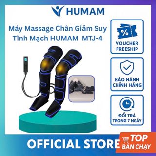 Máy Massage Chân Bắp Chân Khí Nén HUMAM MTJ-4 | 3 Chế Độ Áp Suất + Nhiệt Trị Liệu Đầu Gối 55°C | Giãn Tĩnh Mạch