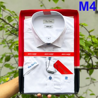 Áo Sơ Mi Nam, Sơ Mi Trắng Trơn Thêu Logo Xanh, Sơ Mi Nam Mẫu Hàn Quốc M4