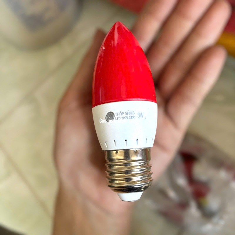 Bóng nến, bòng đèn trái ớt lớn, bóng Led đèn quả nhót màu đỏ đuôi E27