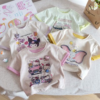 BST Áo Thun Cotton Họa Tiết Kuromi, Voi dễ thương Thời Trang Trẻ Em Bé Gái 2-8T A2220 - TILANI Store