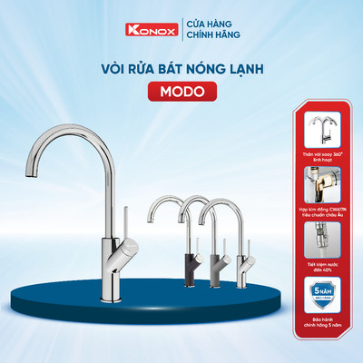 Vòi rửa bát nóng lạnh Konox Modo hợp kim đồng mạ PVD 3 màu - Bảo hành 5 năm