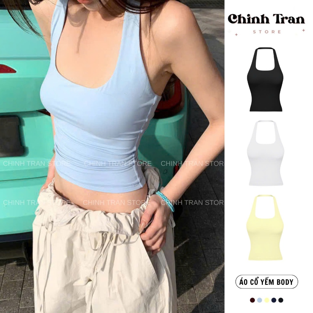 [TẶNG KÈM BĂNG ĐÔ] Áo Cổ Yếm Ôm Body Quyến Rũ Năng Động Nhiều Màu - Chinh Trần Store | BigBuy360 - bigbuy360.vn