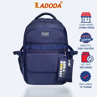   TẶNG MÓC VẢI DÙ TREO BALO  Balo đi học nam nữ kiểu dáng basic LADODA BL296 nhiều ngăn trượt nước 