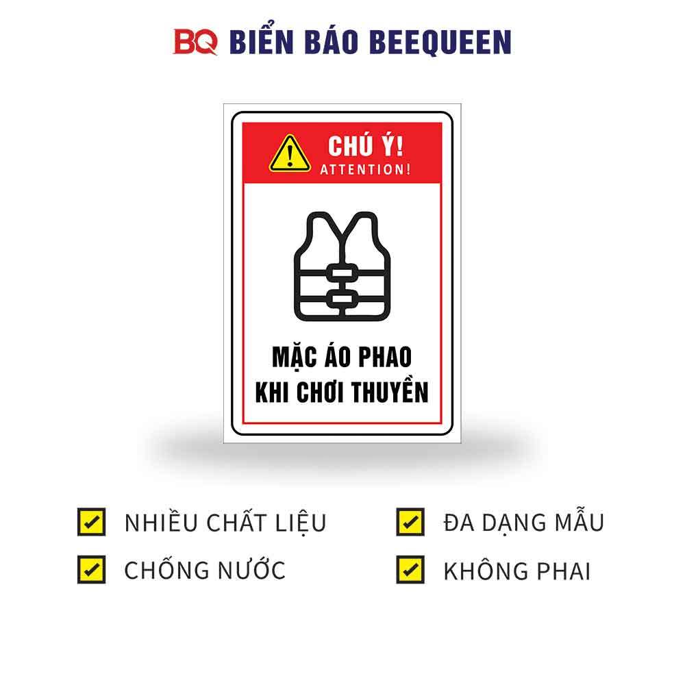 Biển báo MẶC ÁO PHAO KHI CHƠI THUYỀN E44