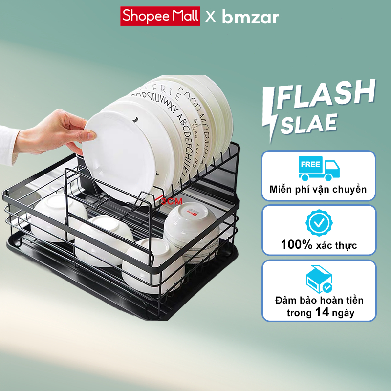 Kệ Để Chén Bát Đĩa Đa Năng Kệ để bát đĩa Sức chứa lớn Kệ Úp Bát Đĩa Có Rãnh Thoát Nước