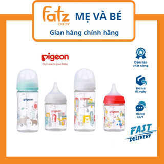 Bình Sữa Pigeon Thủy Tinh Nội Địa Nhật Thế Hệ 3 Mới 💖 ĐỦ SIZE 160ml/240ml