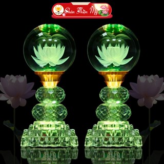 Đèn Thờ Pha Lê Cầu Nguyên Khối CHÂN THIỆN MỸ, Trang Trí Bàn Thờ, Phòng Thờ PLC-07