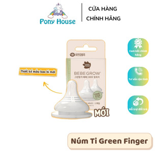 Núm Ti Bình Sữa Green Finger Cổ Rộng Hàn Quốc Chính Hãng