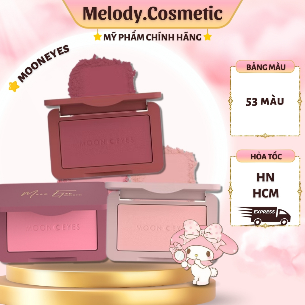 [MOONEYES] Phấn Má Hồng Mooneyes Blush MELODY.COSMETIC Tone Màu Tự Nhiên Dễ Tán 53 Màu 6.5gr C489