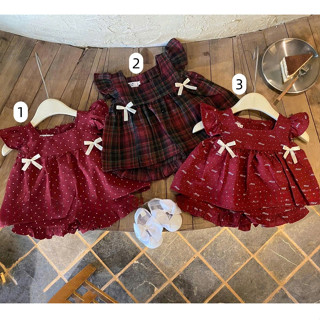 Bộ quần áo bé gái cánh tiên cao cấp đính nơ cho bé từ 1 tuổi đến 5 tuổi