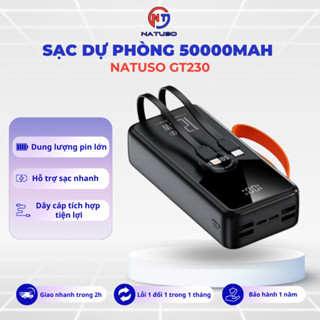 Pin sạc dung lượng 50000mah Natuso GT230 sạc nhanh 120W có dây cắm nhiều điện thoại