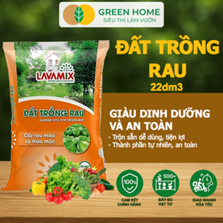 Đất Trồng Rau GreenHome, Lavamix, Bao 22dm3 (11kg), Hữu Cơ, Đầy Đủ Dinh Dưỡng Cho Các Loại Rau, Củ